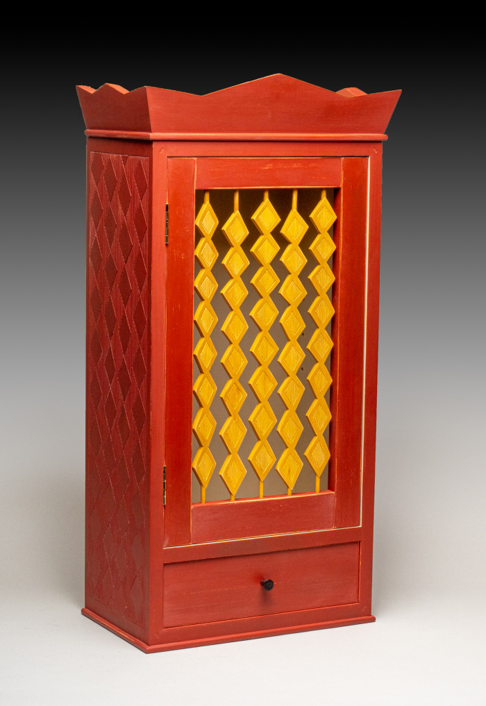 Red Cabinet with Diamonds