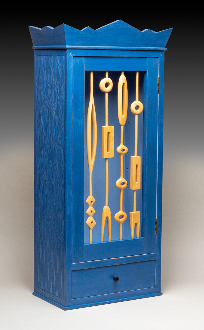 Blue Cabinet with Figures